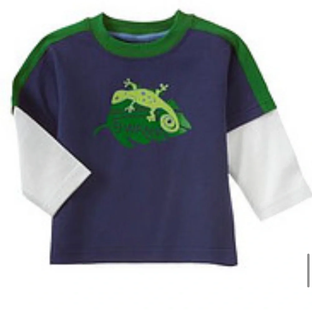 NWT Gymboree Frog Pond salamander swamp double sleeve Long Sleeve Shirt 2T